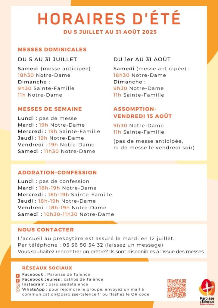 Horaires paroisse